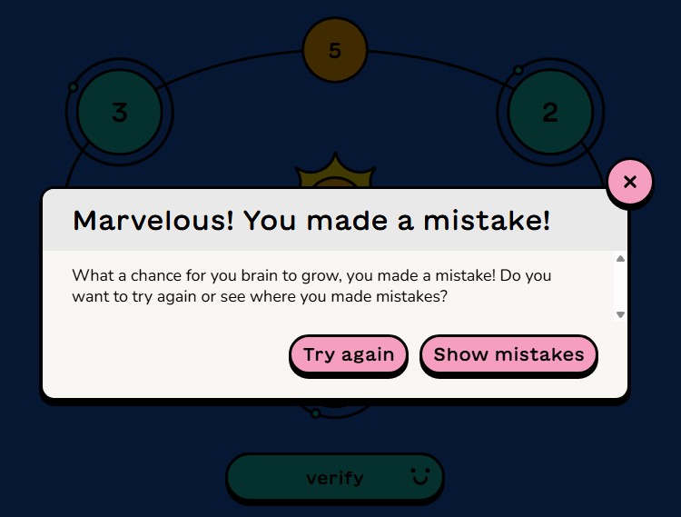 Struggly mistake message
