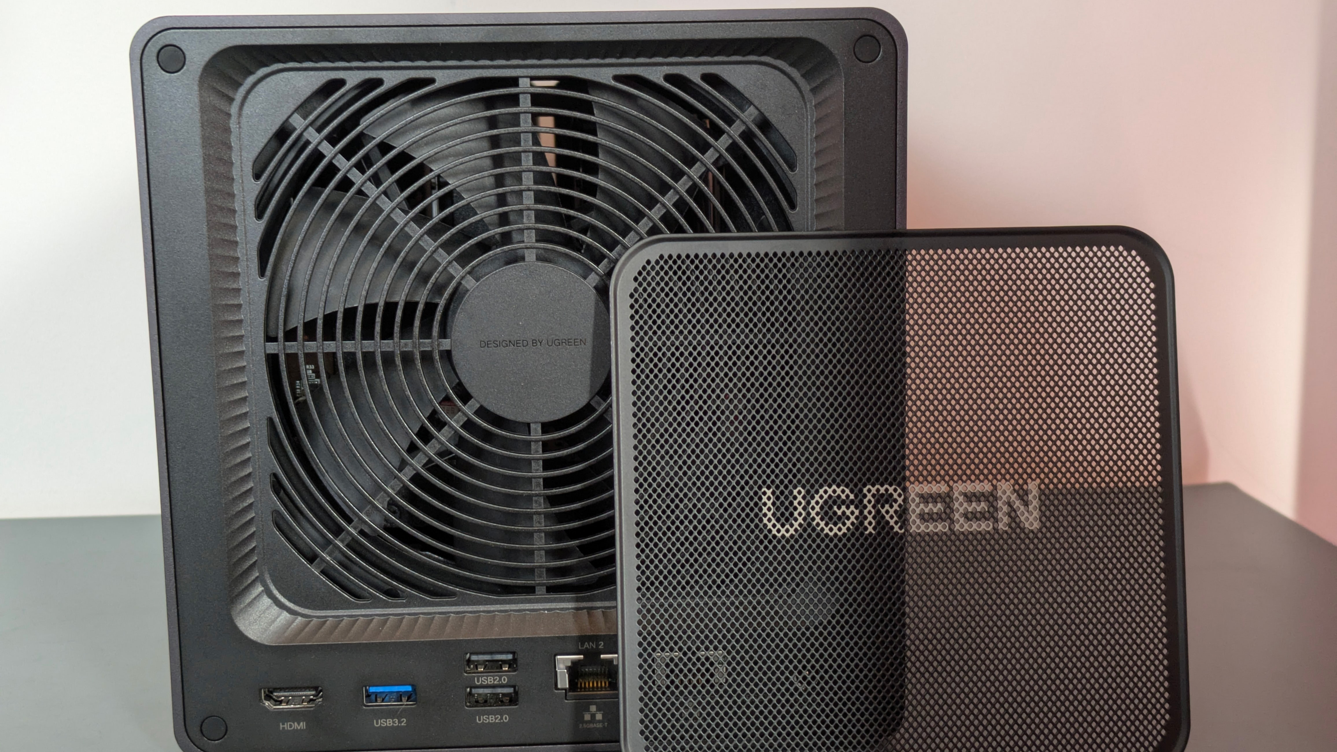 TheUGREEN NASync DXP4800 Plus on a desk