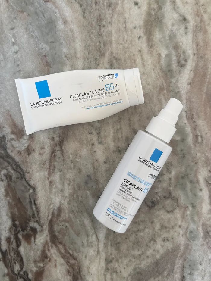 La Roche-Posay Cicaplast on a marble table