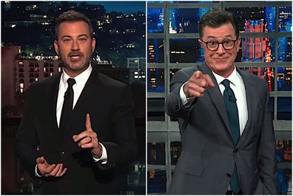 Stephen Colbert and Jimmy Kimmel slam Trump's Baltimore attacks