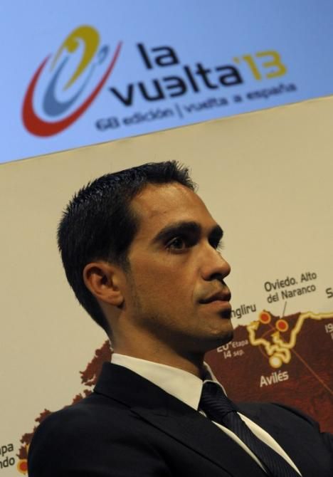 2012 Vuelta a Espana winner Alberto Contador at the 2013 race presentation
