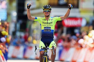 Michael Rogers (Tinkoff-Saxo) wins stage 16 of the 2014 Tour de France – his last professional victory ahead of retirement in 2016