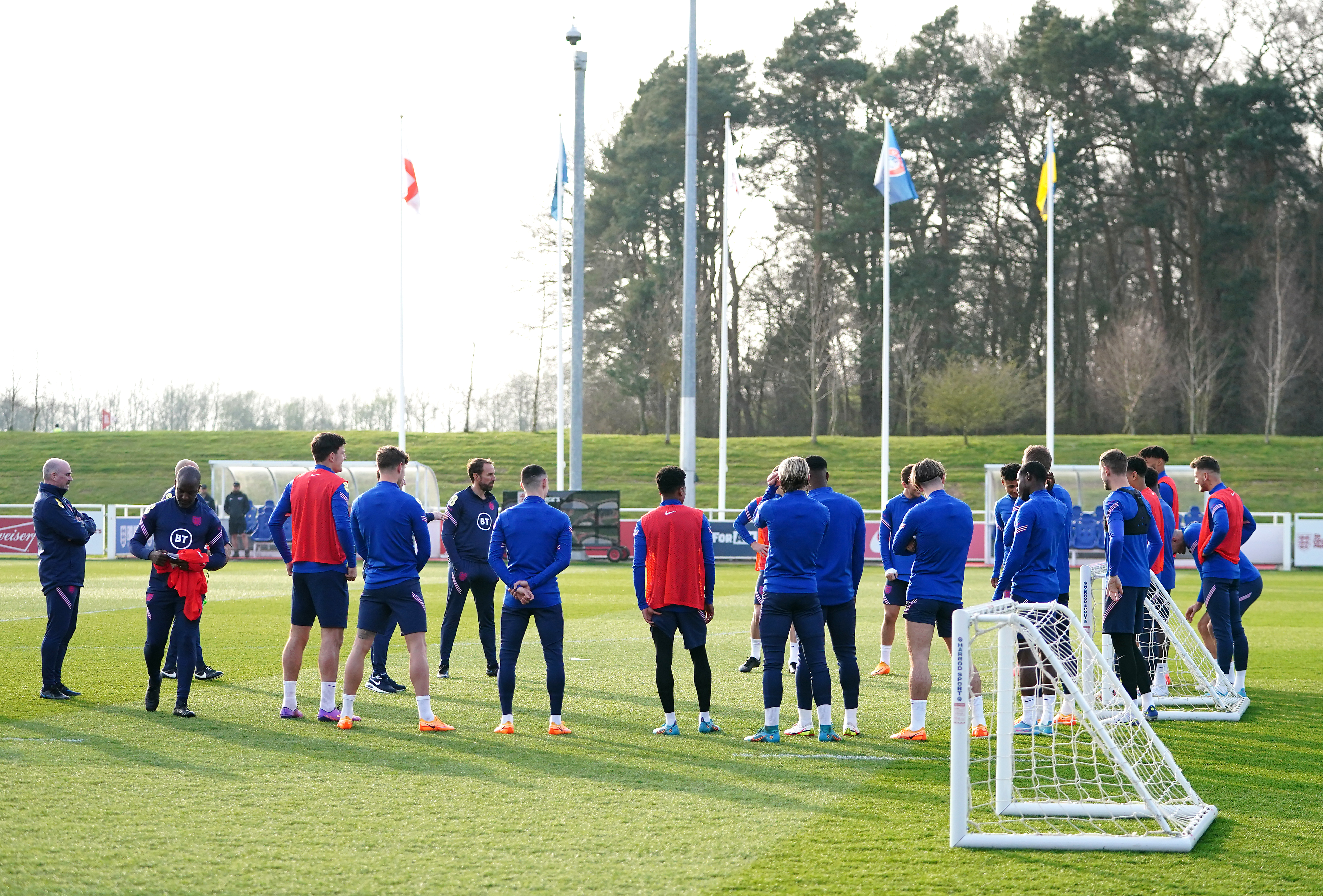The England squad had a meeting on Tuesday evening