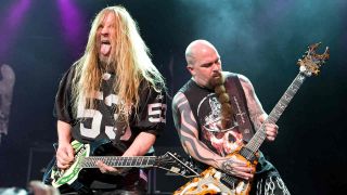 Slayer’s Jeff Hanneman and Kerry King onstage