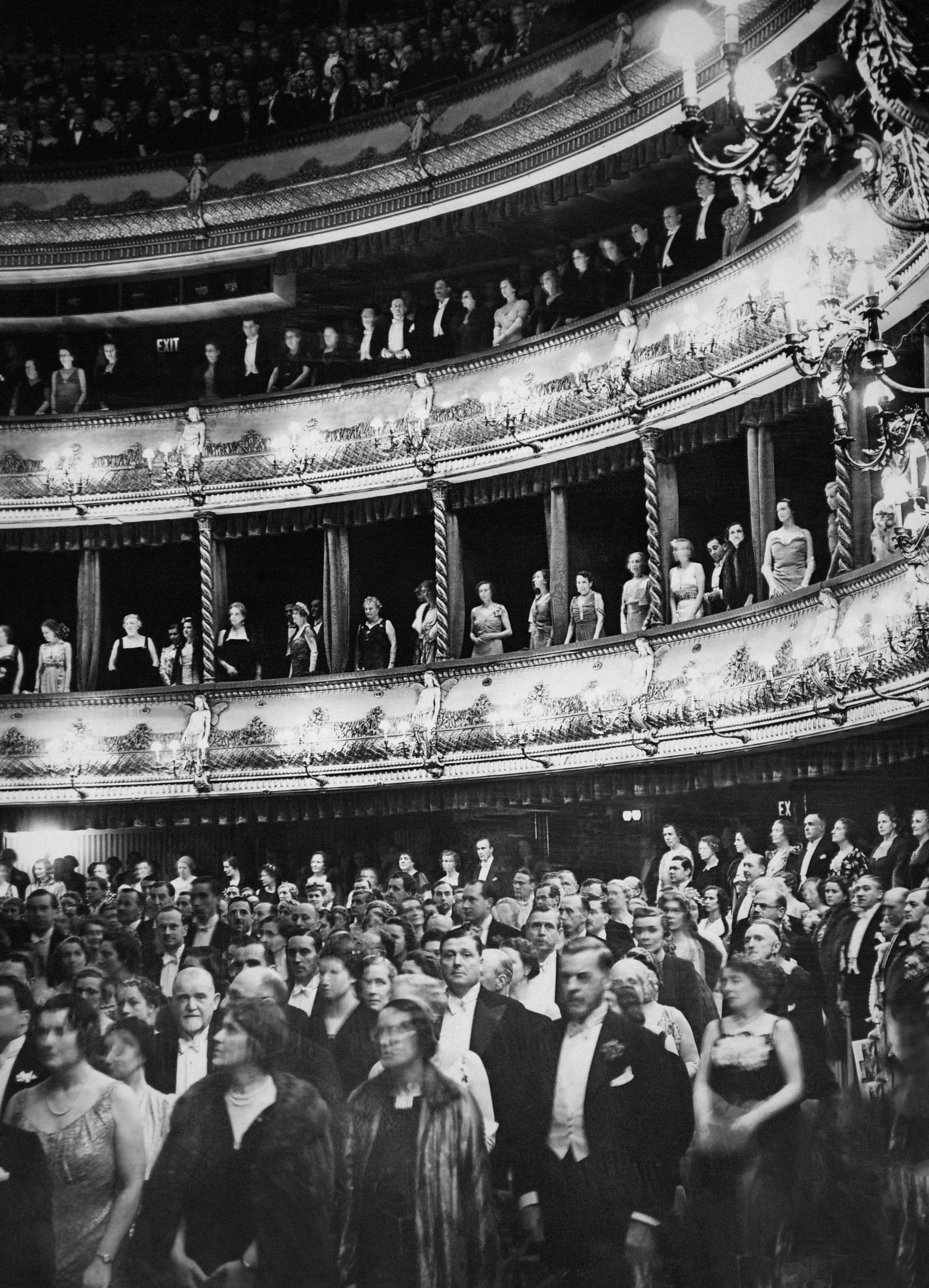 The audience at the Royal Opera House photographed in 1936