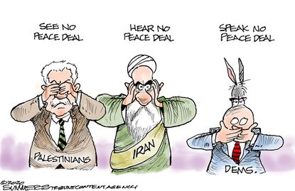 Political Cartoon U.S. middle east peace deal Democrats