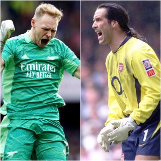 Aaron Ramsdale (left) and David Seaman