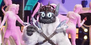 Yeti performing "Celebration" in his final Masked Singer performance