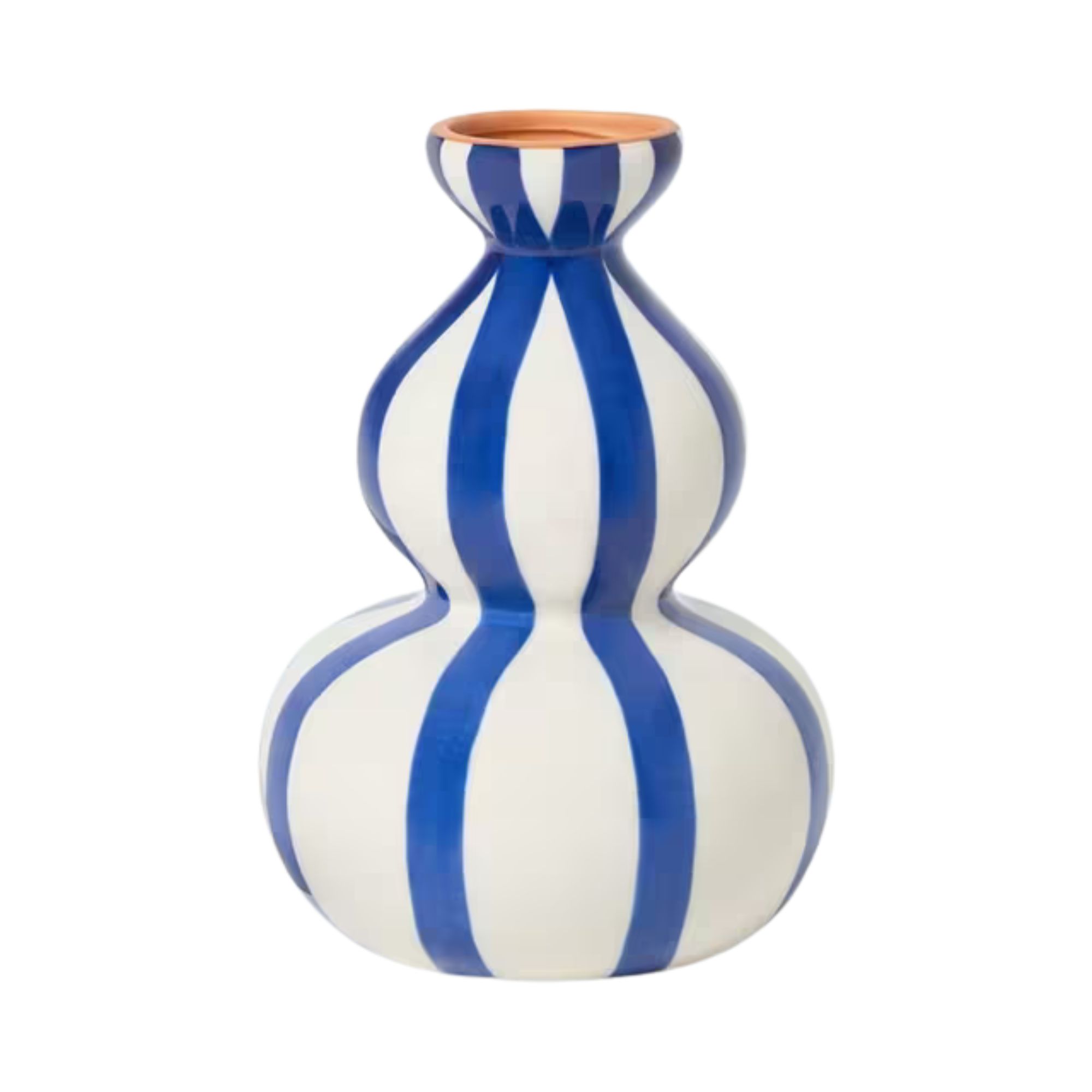 John Lewis ANYDAY, Hand Painted Striped Curved Ceramic Vase