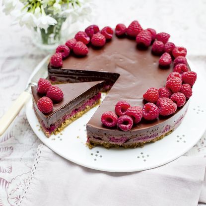 Chocolate and Raspberry Pie-food-spring dining-woman and home