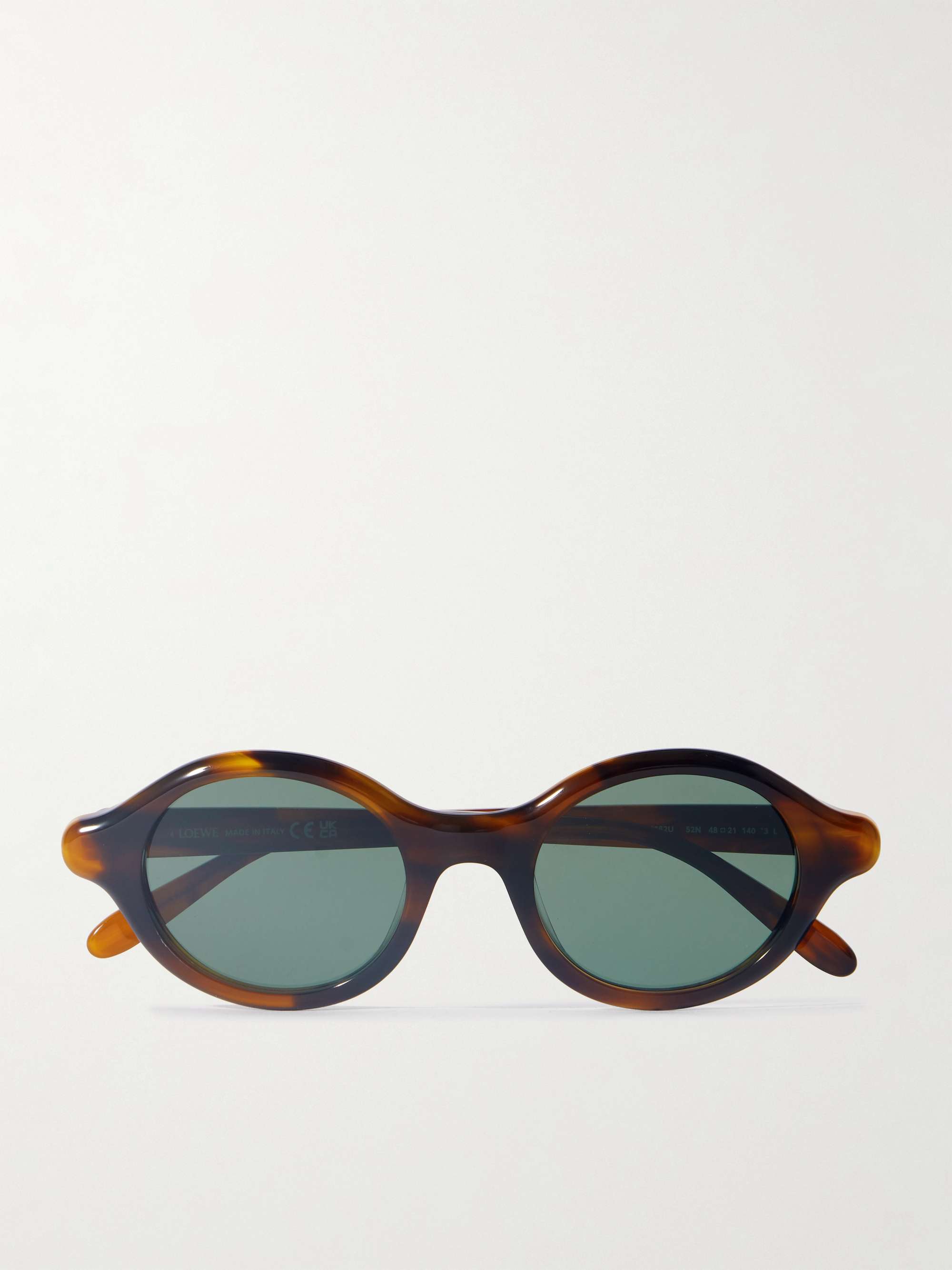 Round-Frame Tortoiseshell Acetate Sunglasses