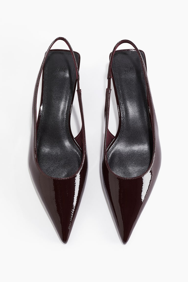 Kitten-Heeled Pointed Slingbacks