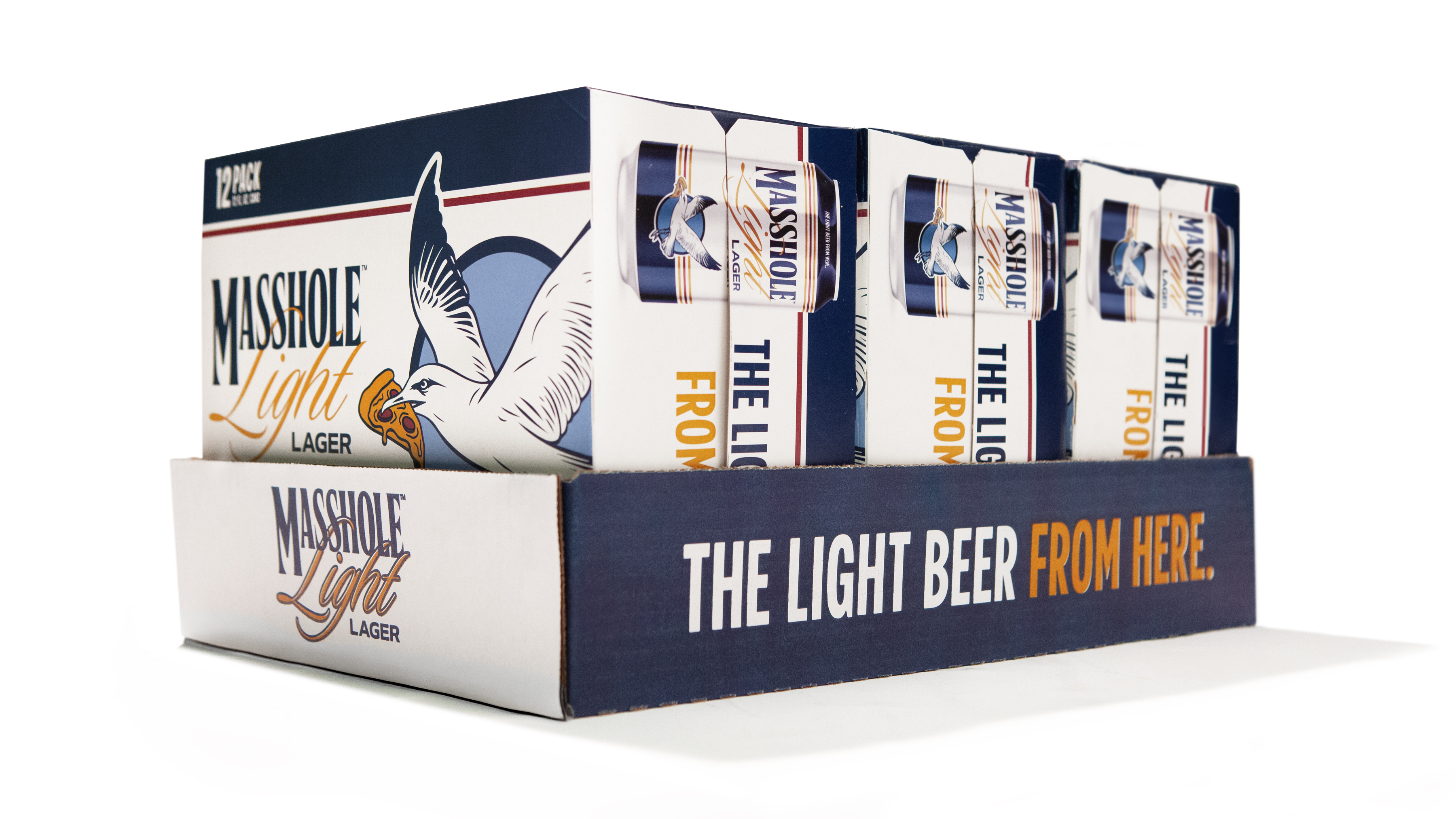 Masshole Light Lager in case