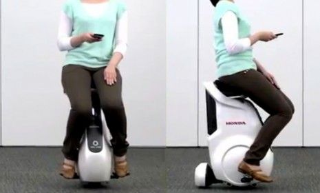 Too tired to stand and Segway? Honda&amp;#039;s UNI-Cub would allow users to sit on a motorized stool that responds when you shift your weight.