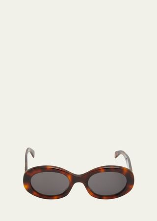 Triomphe Logo Oval Acetate Sunglasses