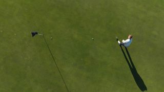 PGA pro Alex Elliott hitting a putt at Infinitum Golf Resort in Spain