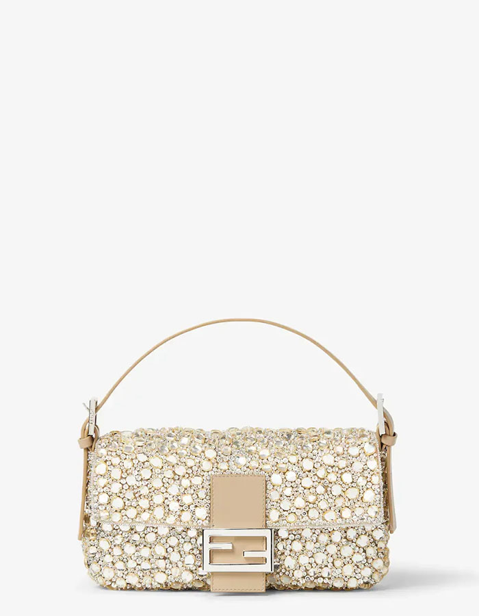 fendi, Baguette 26424 Embroidered Crystal Bag