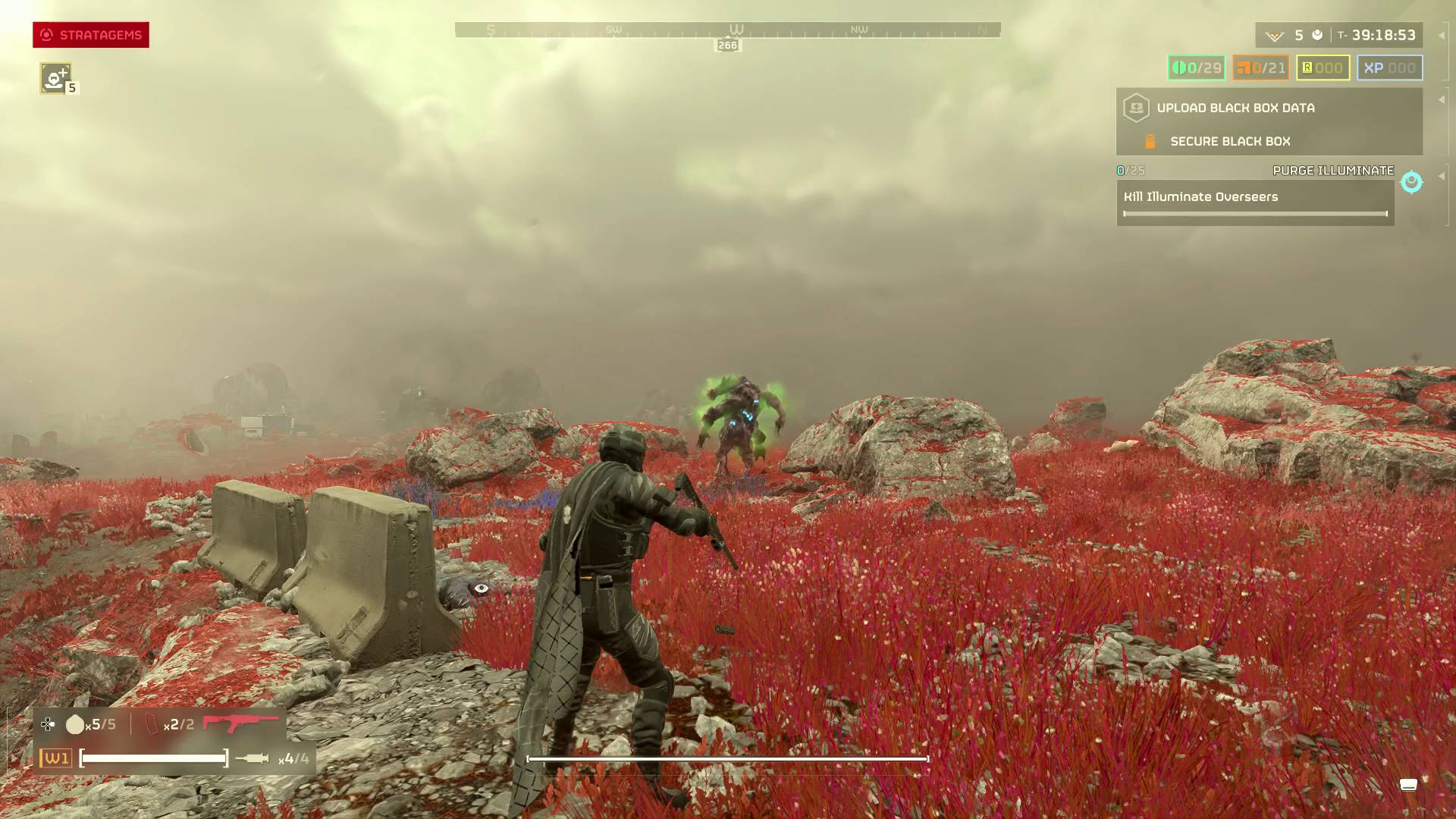 Helldivers 2 Redacted Regiment Warbond helldiver firing re-educator fart pistol at fleshmob