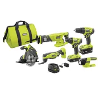 RYOBI ONE+ 18V Lithium-Ion Cordless 6-Tool Combo Kit: