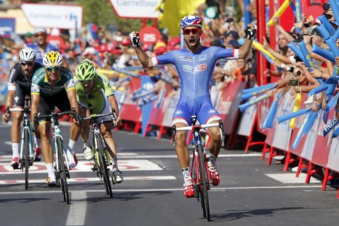 Nacer Bouhanni (FDJ.fr) salutes victory in San Fernando
