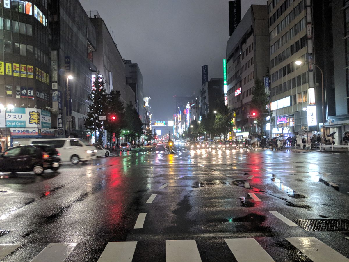 A rainy night in Tokyo looks marvelous