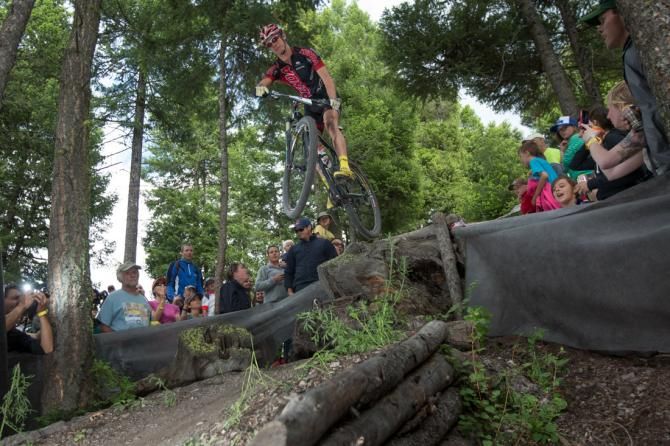 Mitchell Hoke (Kenda-Felt) hits the A-line with style. Hoke finished a strong 7th on the day.