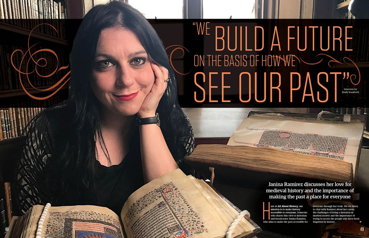 Janina Ramirez Interview, All About History spread