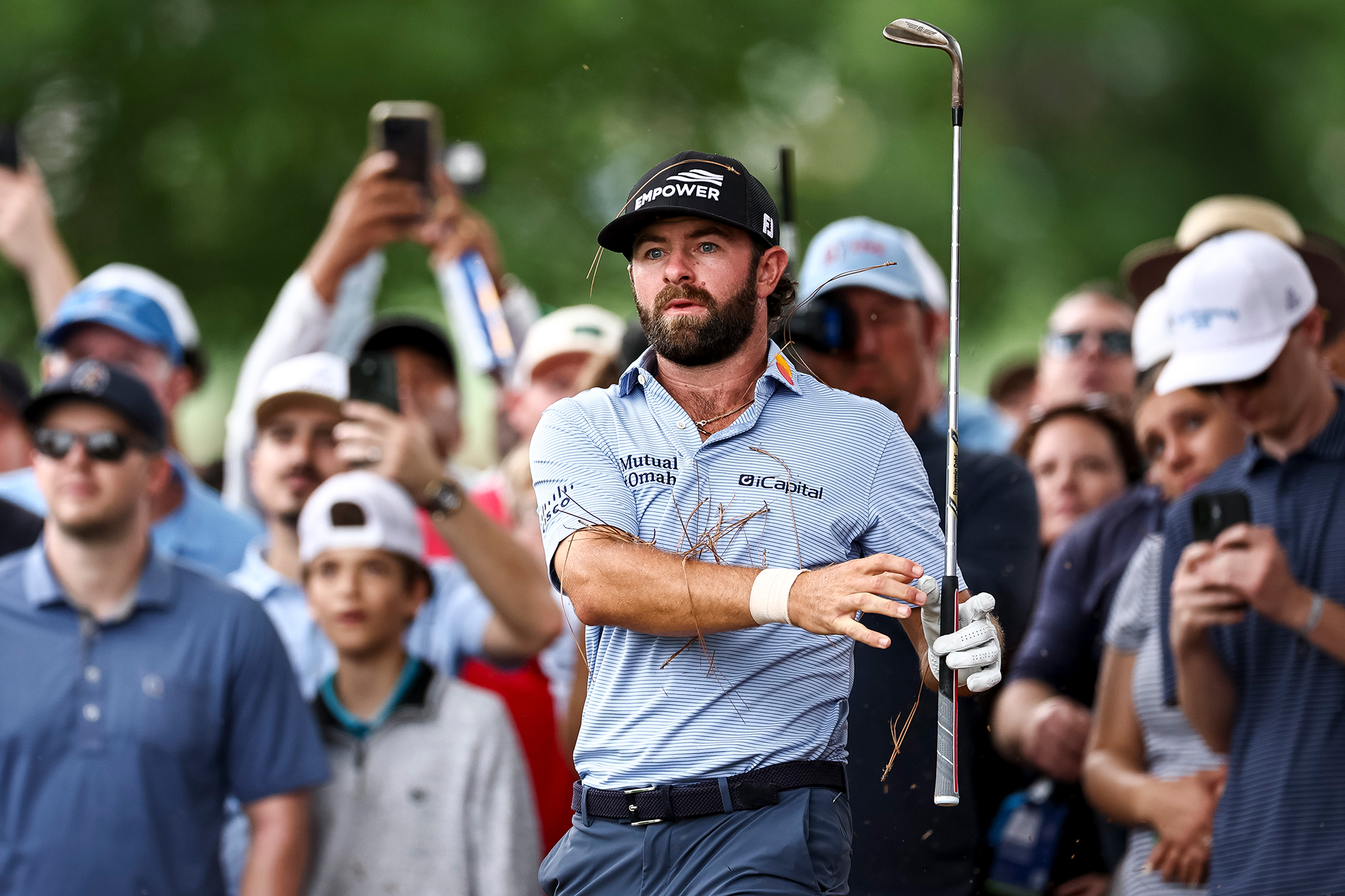 Cameron Young watching his ball flight after hitting a shot on the PGA Tour
