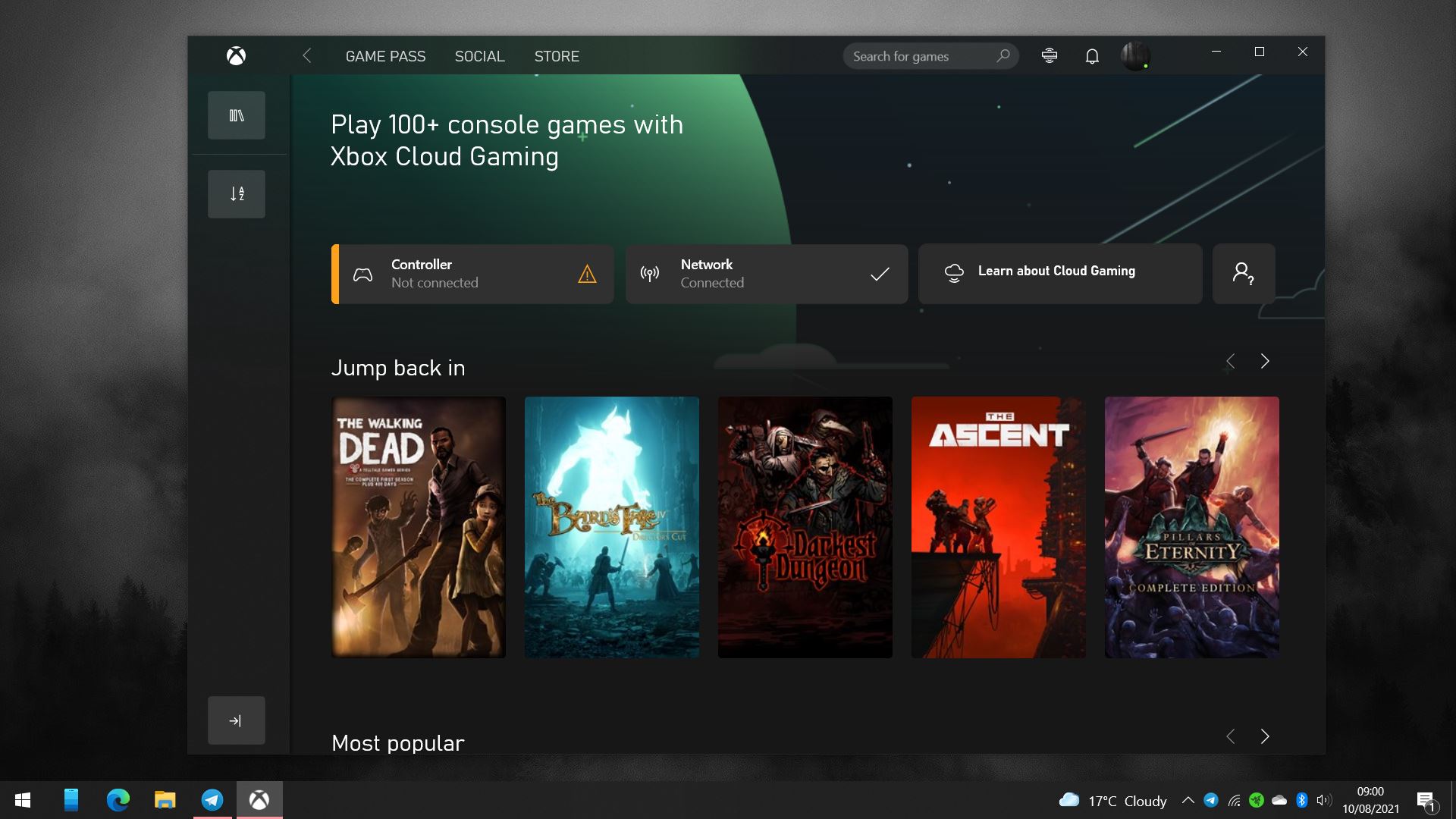 Xbox game pass store xcloud