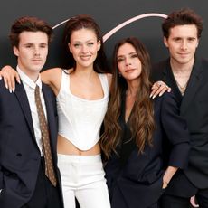 Cruz Beckham, Victoria Beckham and Nicola and Brooklyn Peltz-Beckham attend the premiere of 'Lola'