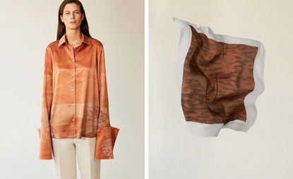 Model garments created from recycled marine plastic
