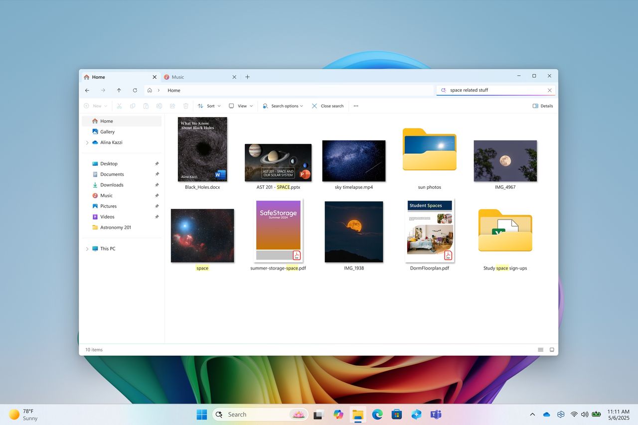 Windows 11 new start menu and AI actions