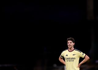 BIRMINGHAM, ENGLAND - AUGUST 31: Declan Rice of Arsenal during the Premier League 2026/27 match between Aston Villa FC and Arsenal FC at Villa Park on August 31, 2026 in Birmingham, England. (Photo by Carl Recine/Getty Images)