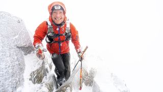 Kim Collison on Swirral Edge on a Steve Parr round attempt