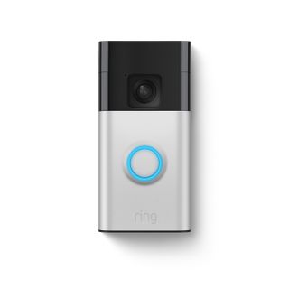 Ring battery doorbell against white background.