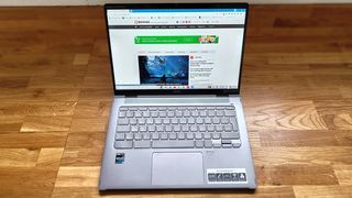 Acer Chromebook Spin 417 review; a grey laptop