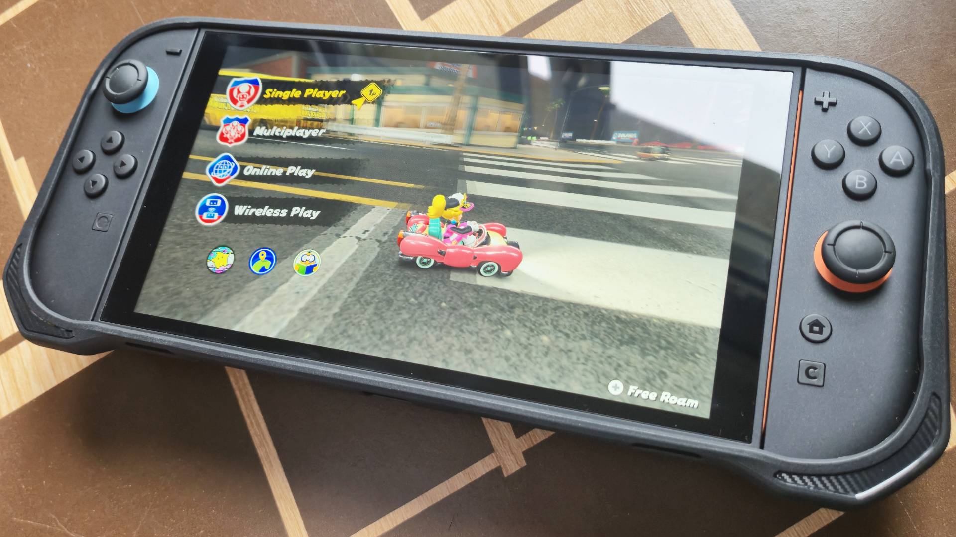 Photo by Rosalie Newcombe of the Spigen Rugged Armor case on a Nintendo Switch 2.