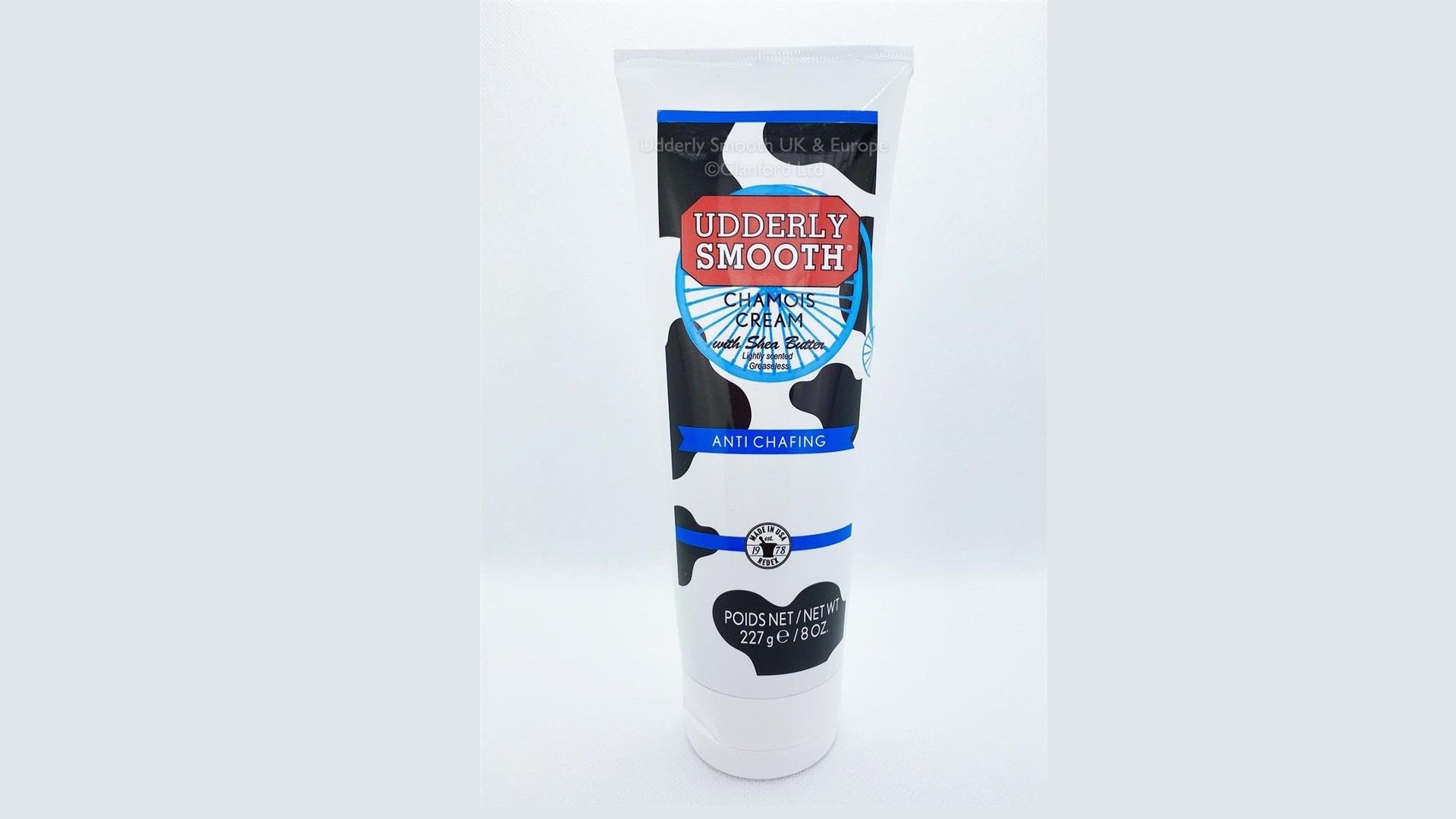 Image shows a tube of Udderly smooth which is one of the best chamois creams