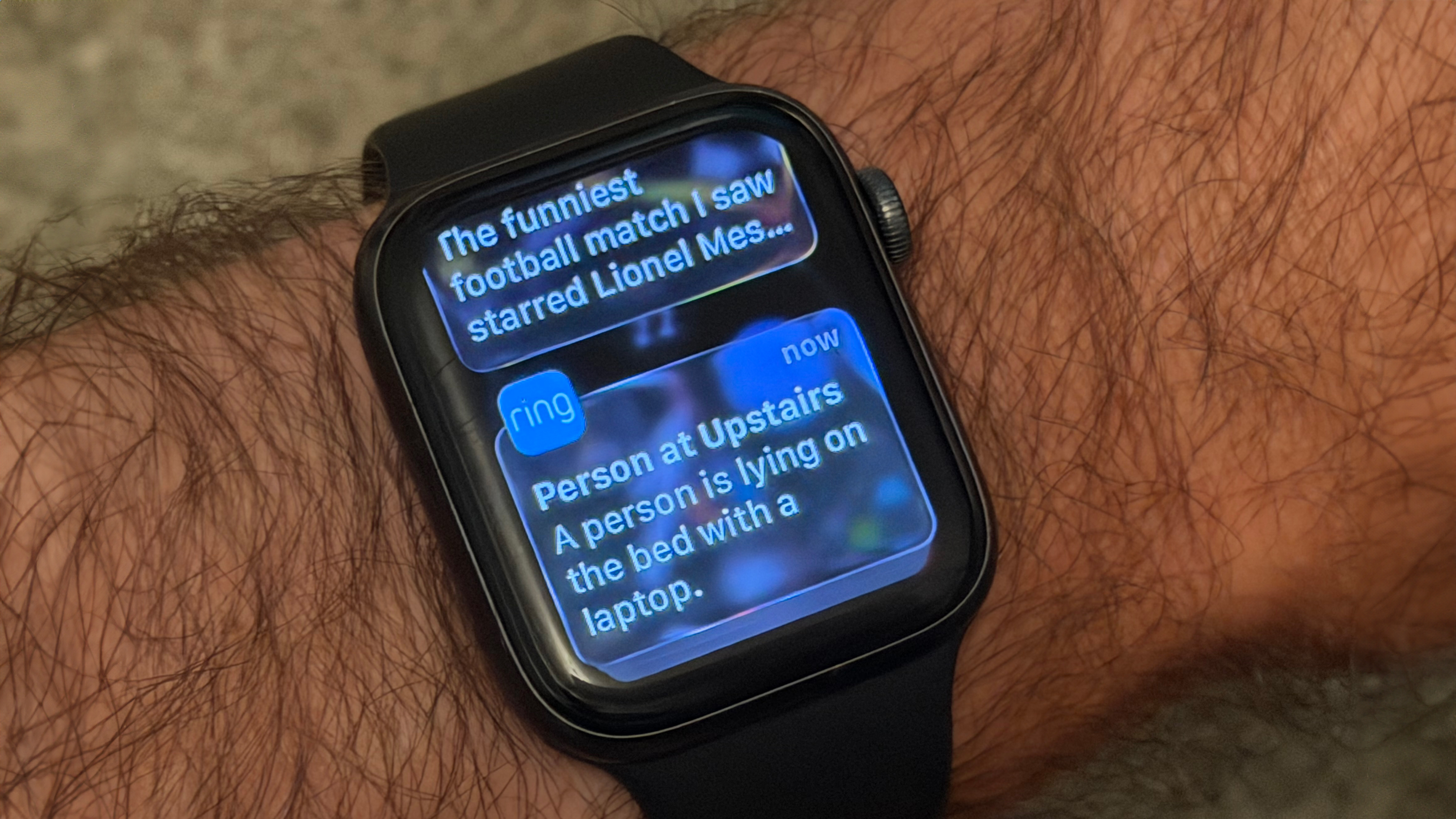 Apple Watch showing Ring alert