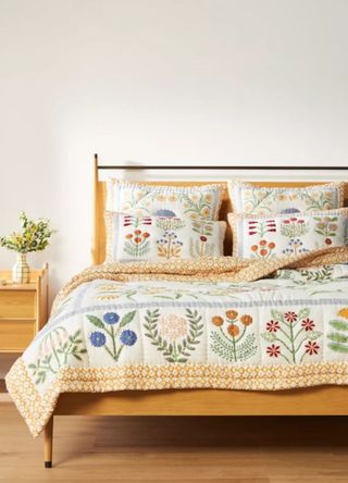 Picture of quilted bedspread from the Anthropologie X Ellen Merchant collection