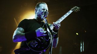 James Hetfield of Metallica performs onstage at Madison Square Garden on November 14, 2009 in New York City