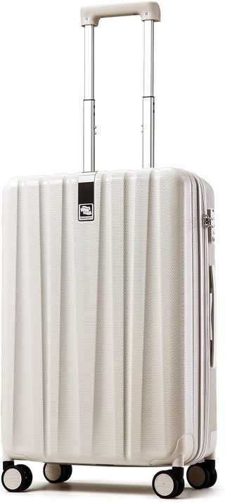 Hanke 20 Inch Carry on Luggage 22x14x9 Airline Approved Lightweight Pc Hard Shell Suitcases With Wheels Tsa Luggage Rolling Suitcase Travel Luggage Bag for Weekender(ivory White)