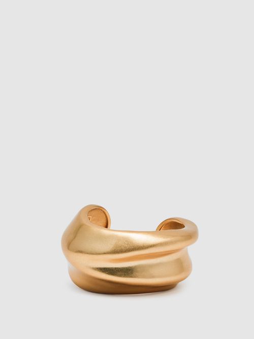 Sculptural Cuff in Gold Tone