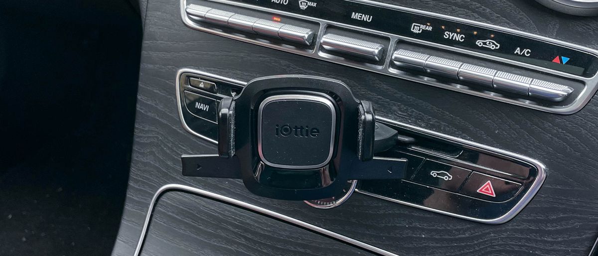 iOttie Easy One Touch 4 CD Slot Mount shown on a car dash