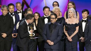 Cast and producers of ‘Shogun’ on stage at the 76th Emmy Awards. 