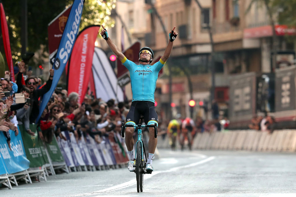 MURCIA SPAIN FEBRUARY 15 Arrival Luis Len Sanchez Gil of Spain and Astana Pro Team Celebration during the 40th Vuelta a Murcia 2020 Stage 2 a 1796km stage from Santomera to Murcia LVM VueltaMurcia on February 15 2020 in Murcia Spain Photo by Gonzalo Arroyo MorenoGetty Images