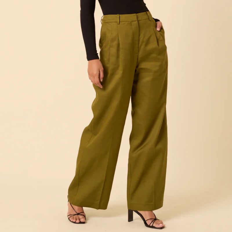 Lisa Snowdon's olive green suit trousers from Nobody's Child