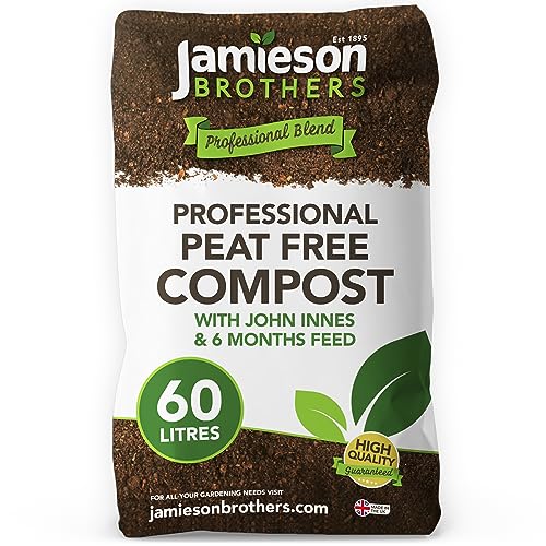 Jamieson Brothers Peat Free Professional All Purpose Compost With Added John Innes 60l - Specially Formulated Mix Which Comes With 6 Months Feeding as Standard
