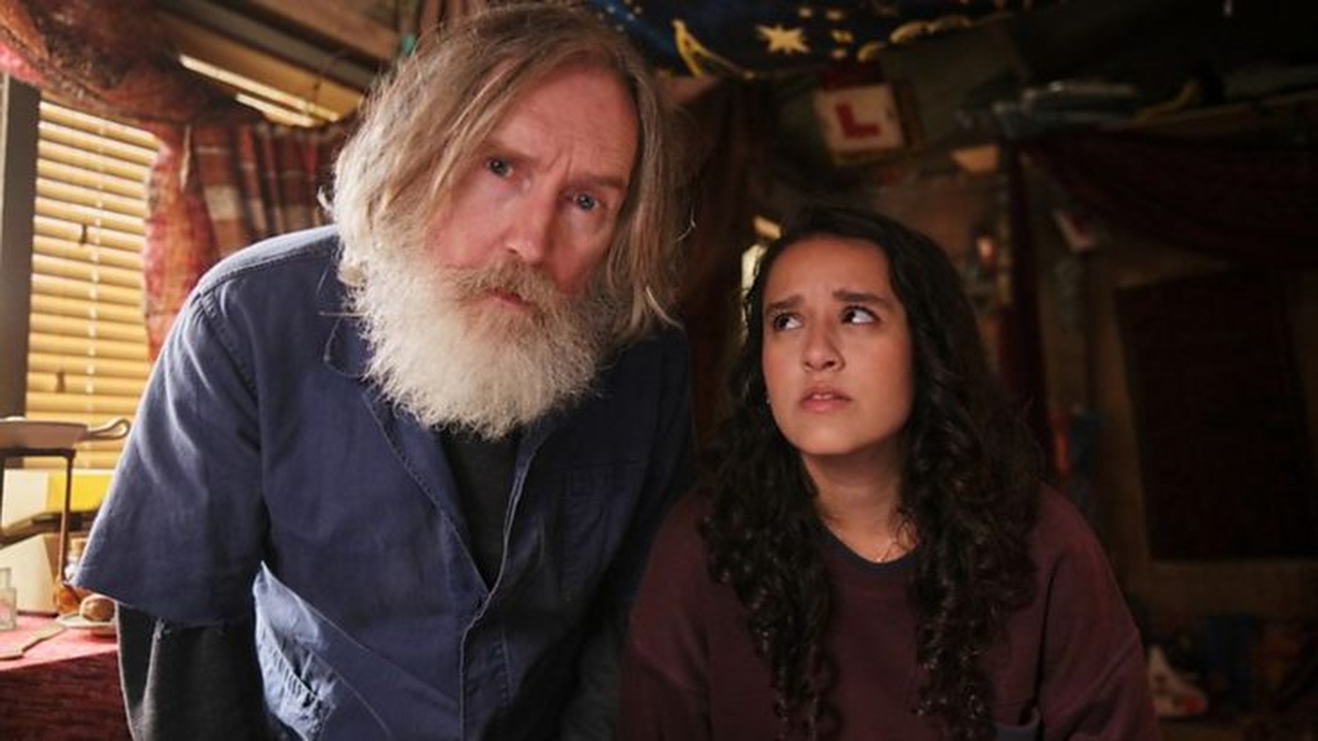 Michael Sleep (played by Pearce Quigley) and Kacey (played by Lauren Patel) in Small Prophets