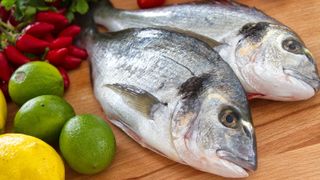 Fish on a chopping board 